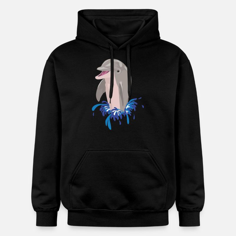 Delphin Meer Strand Spritzer - Gildan Unisex Softstyle® Midweight Hoodie - Schwarz