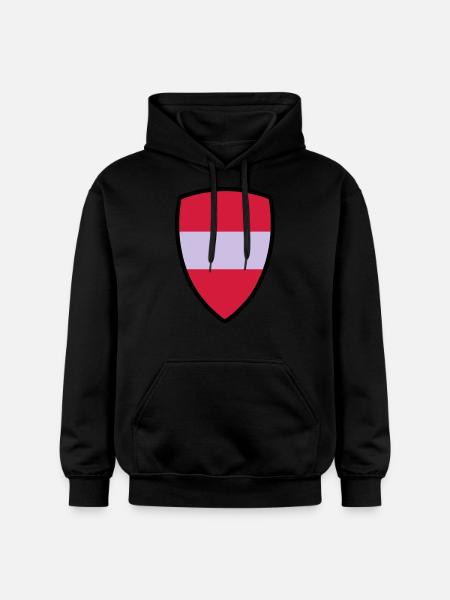 Austria flag - Gildan Unisex Softstyle® Midweight Hoodie - black