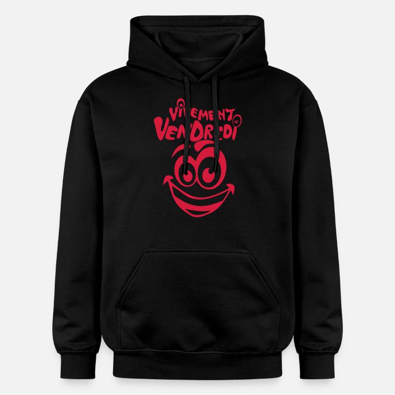 vivement vendredi smiley sourire - Sweat à capuche Softstyle® Gildan Unisexe - noir