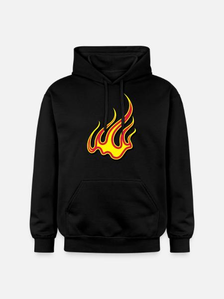 Fire flames art - Gildan Unisex Softstyle® Midweight Hoodie - black
