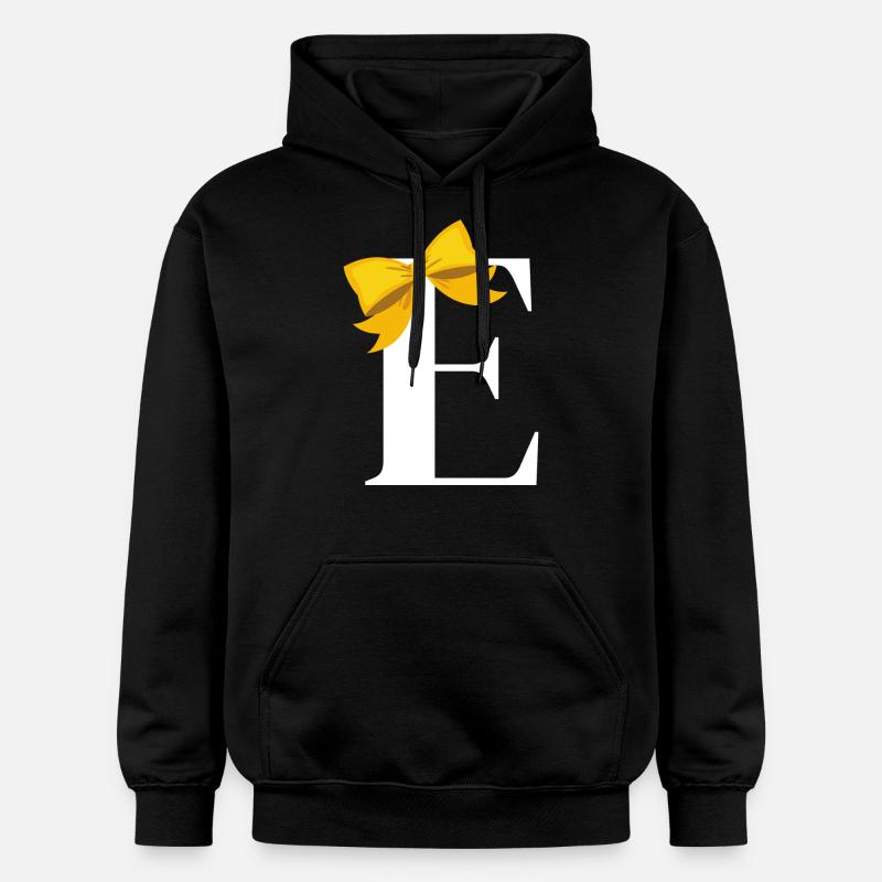 Lettre e nœud jaune - Sweat à capuche Softstyle® Gildan Unisexe - noir