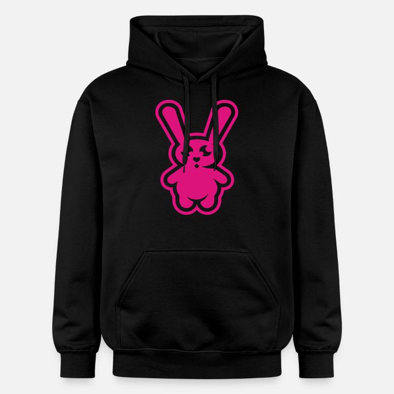 cool_rabbit_inv - Sweat à capuche Softstyle® Gildan Unisexe - noir
