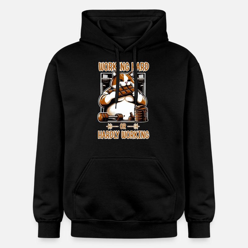 Hart arbeiten oder kaum arbeiten? - Gildan Unisex Softstyle® Midweight Hoodie - Schwarz