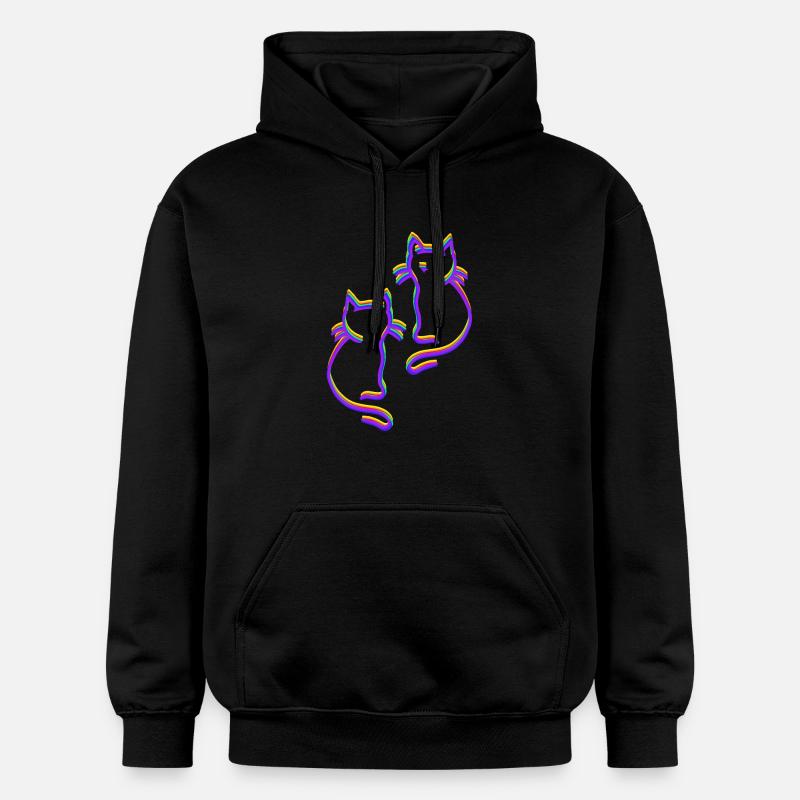 Chats arc-en-ciel LGBT - Sweat à capuche Softstyle® Gildan Unisexe - noir