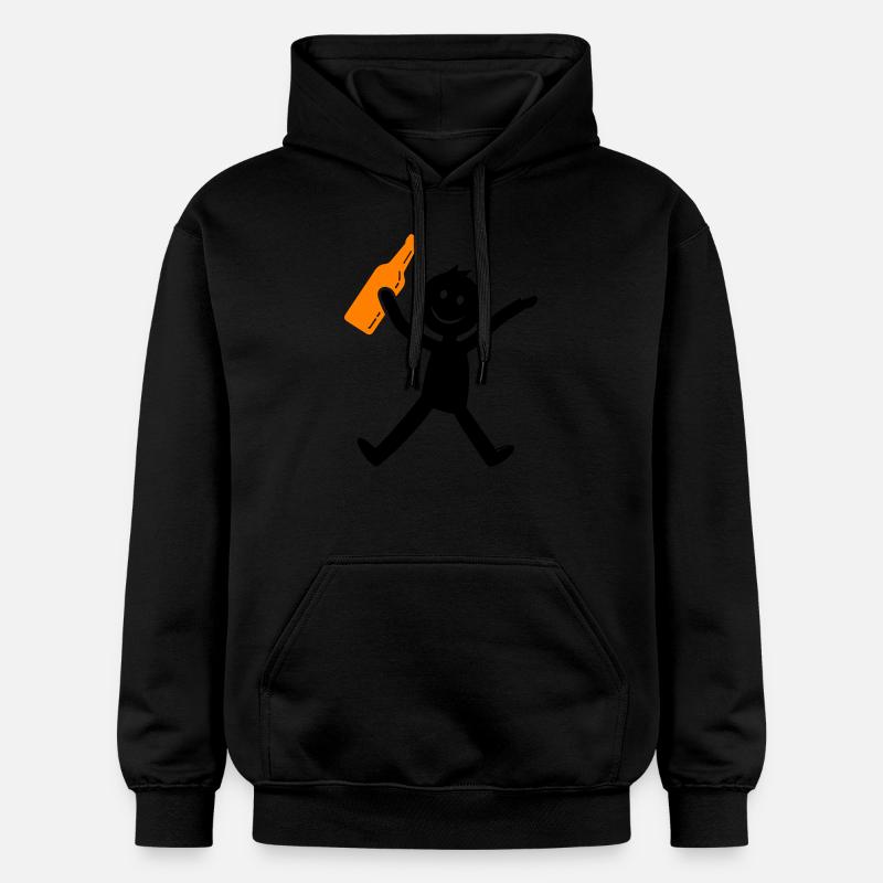 Stick Figure Bière Drôle - Sweat à capuche Softstyle® Gildan Unisexe - noir