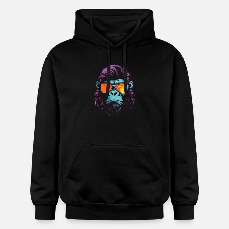 Gorilla Hipster Cool Party - Sweat à capuche Softstyle® Gildan Unisexe - noir