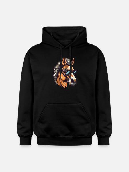 Cheval Hipster Cool Party - Sweat à capuche Softstyle® Gildan Unisexe - noir