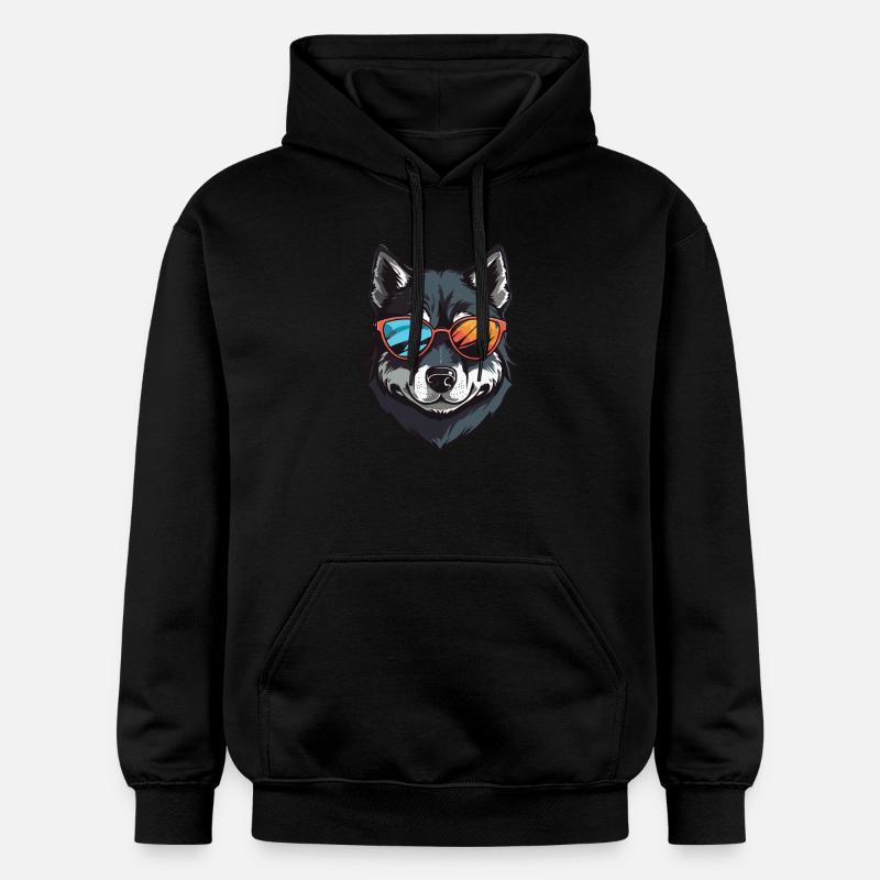 Husky Chien Hipster Cool Party - Sweat à capuche Softstyle® Gildan Unisexe - noir