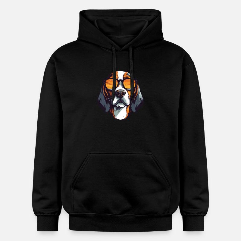 Beagle Chien Hipster Cool Party - Sweat à capuche Softstyle® Gildan Unisexe - noir