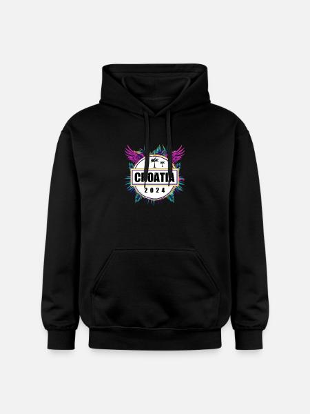 Croatia 2024 Team - Gildan Unisex Softstyle® Midweight Hoodie - black