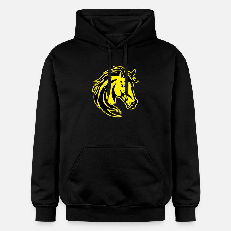 Portrait d’animal de cheval - Sweat à capuche Softstyle® Gildan Unisexe - noir