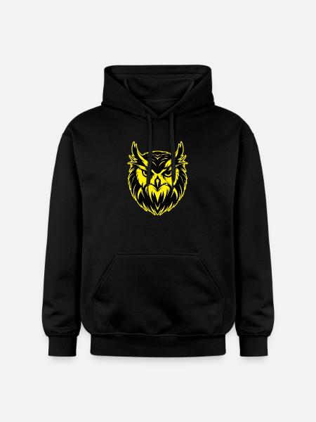 Owl Animal Portrait - Gildan Unisex Softstyle® Midweight Hoodie - black