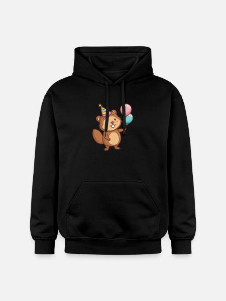 Bébé d’anniversaire de castor - Sweat à capuche Softstyle® Gildan Unisexe - noir