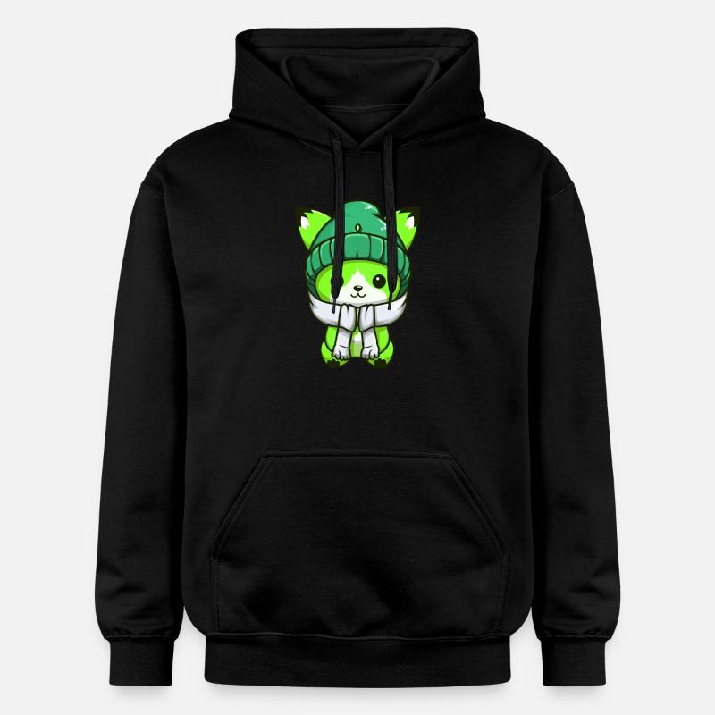 Fox Winter Comic - Gildan Unisex Softstyle® Midweight Hoodie - black