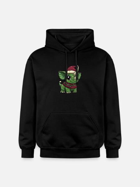 Dinosaur triceratops Christmas Comic - Gildan Unisex Softstyle® Midweight Hoodie - black