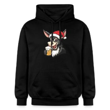 Esel Bier Xmas Weihnachten - Gildan Unisex Softstyle® Midweight Hoodie - Schwarz - Vorne - Marisol (170cm) & Nik (191cm)