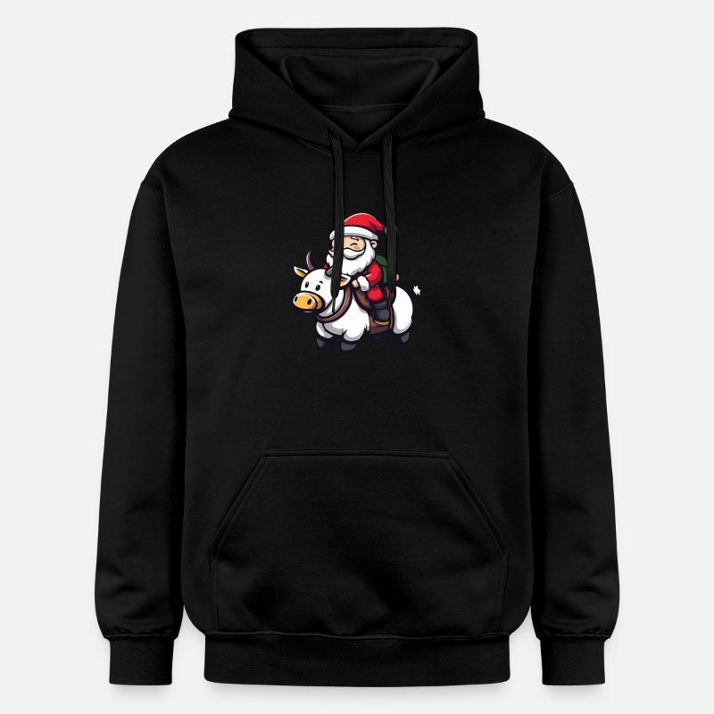 Vache Père Noël - Sweat à capuche Softstyle® Gildan Unisexe - noir
