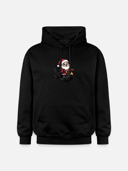 Rabe Krähe Weihnachtsmann - Gildan Unisex Softstyle® Midweight Hoodie - Schwarz