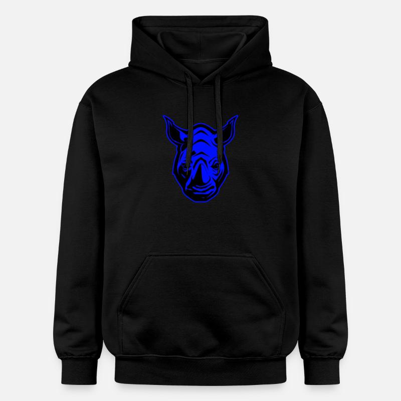 Portrait d’animal rhinocéros - Sweat à capuche Softstyle® Gildan Unisexe - noir