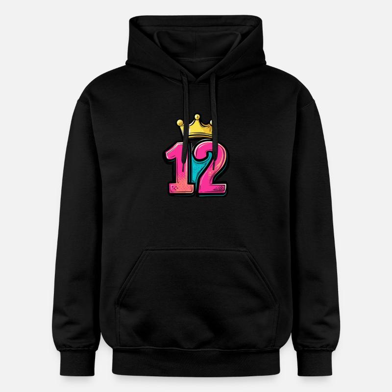 Couronne à 12 chiffres - Sweat à capuche Softstyle® Gildan Unisexe - noir