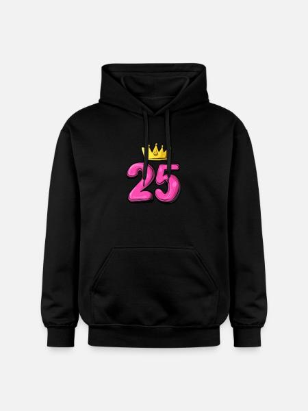 25 Zahl Krone - Gildan Unisex Softstyle® Midweight Hoodie - Schwarz