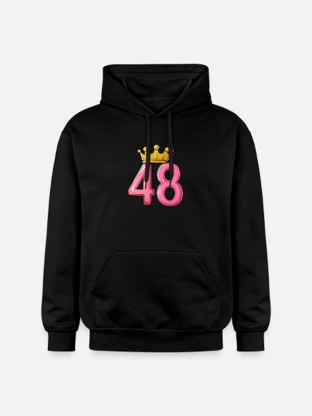 48 Zahl Krone - Gildan Unisex Softstyle® Midweight Hoodie - Schwarz