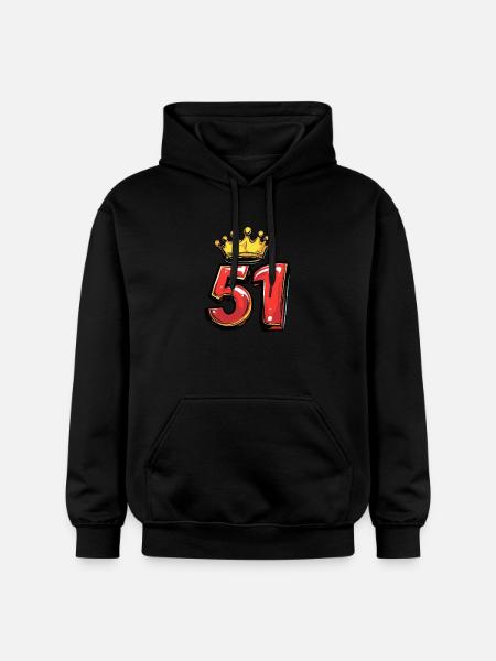 51 Zahl Krone - Gildan Unisex Softstyle® Midweight Hoodie - Schwarz
