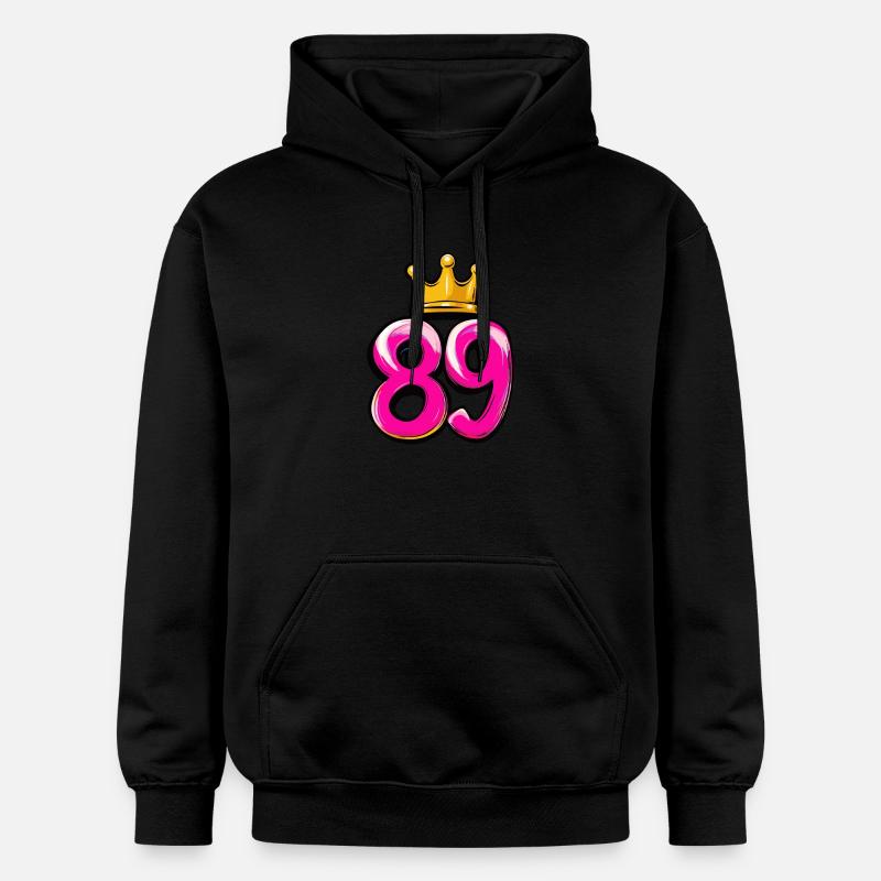 89 Couronne de chiffres - Sweat à capuche Softstyle® Gildan Unisexe - noir