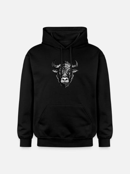 Bulle Kopf Taurus - Gildan Unisex Softstyle® Midweight Hoodie - Schwarz