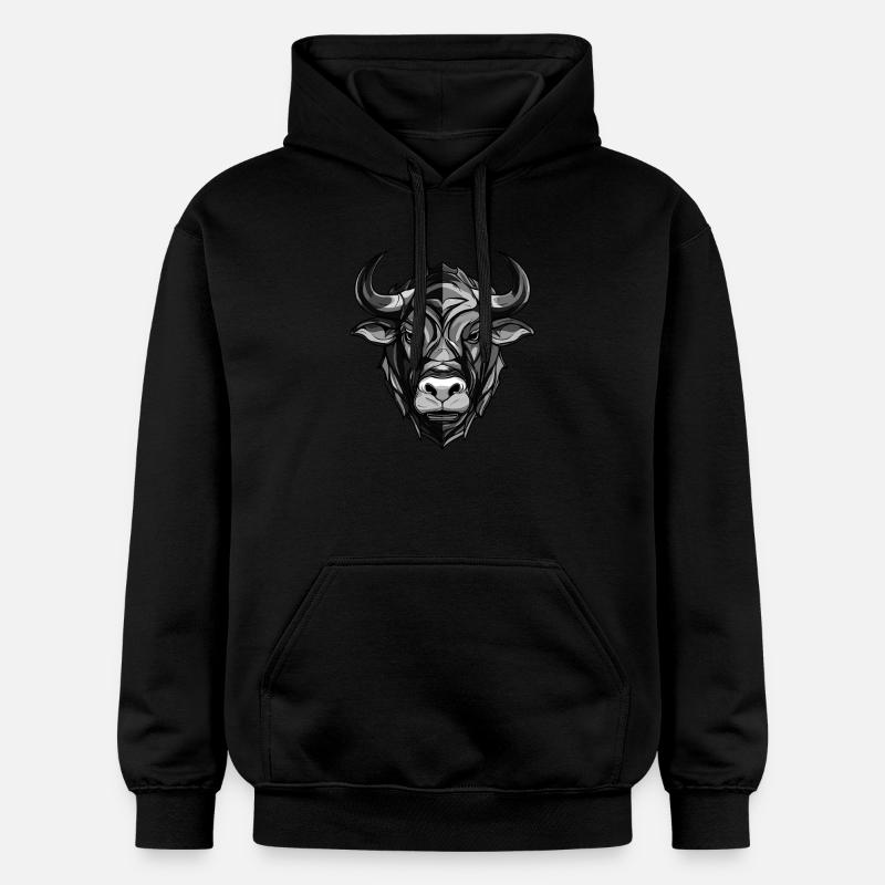 Tête de Taureau Taureau - Sweat à capuche Softstyle® Gildan Unisexe - noir