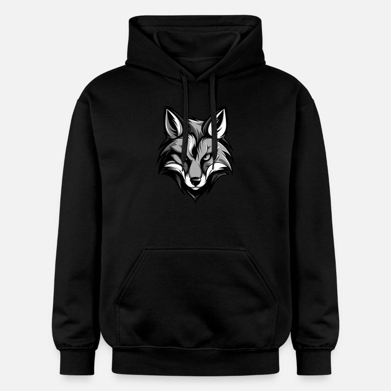 Tête de renard - Sweat à capuche Softstyle® Gildan Unisexe - noir