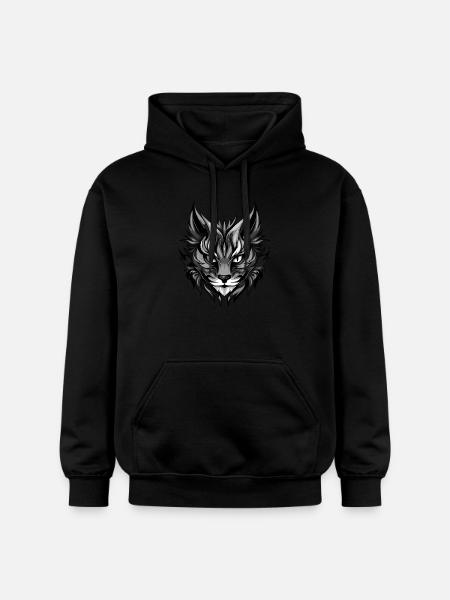Katze Symbol Kopf - Gildan Unisex Softstyle® Midweight Hoodie - Schwarz
