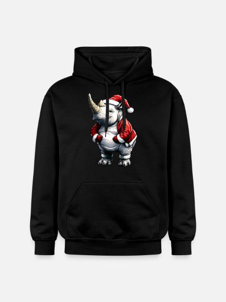 Weihnachtsmann Nashorn - Gildan Unisex Softstyle® Midweight Hoodie - Schwarz