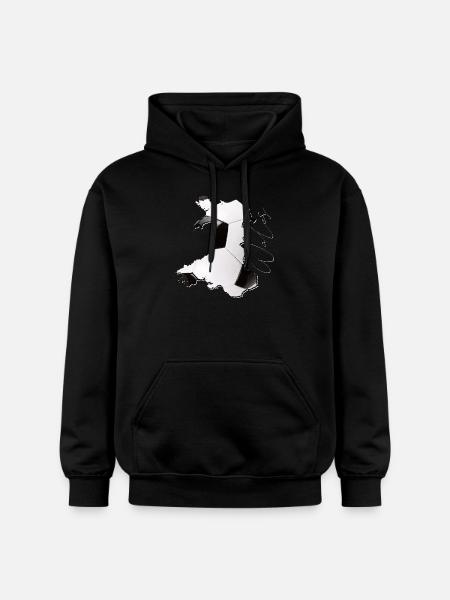 Wales kart rammer ekte fotball EN - Gildan Unisex Softstyle® Midweight Hoodie - svart