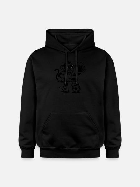 Bier Affe Fussball - Gildan Unisex Softstyle® Midweight Hoodie - Schwarz