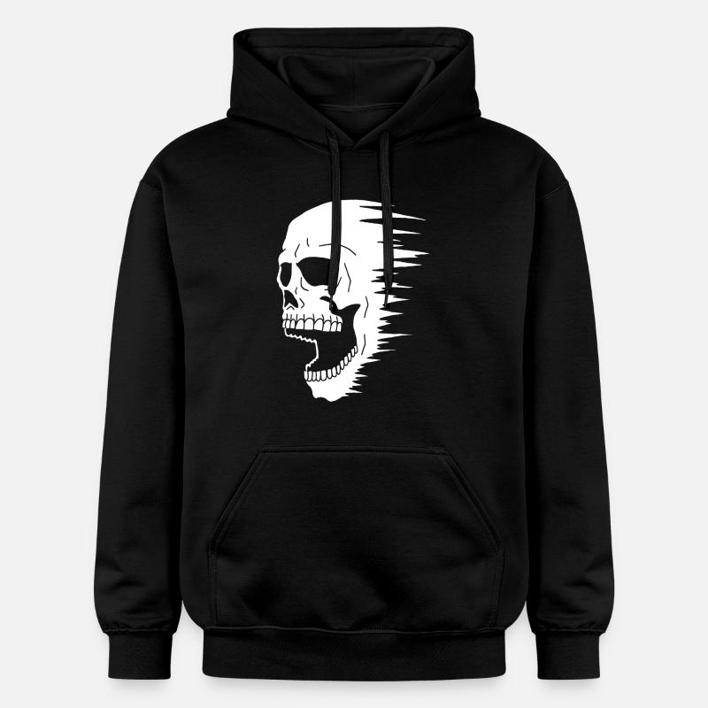 Crâne blanc et vitesse - Sweat à capuche Softstyle® Gildan Unisexe - noir