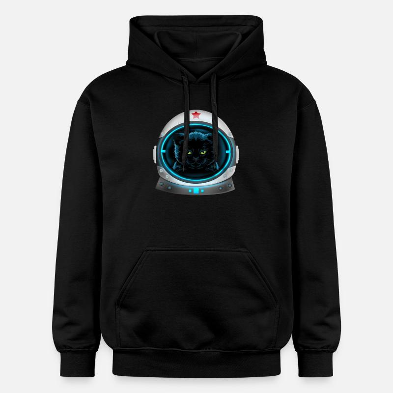 astronaute chat de l’espace en colère - Sweat à capuche Softstyle® Gildan Unisexe - noir