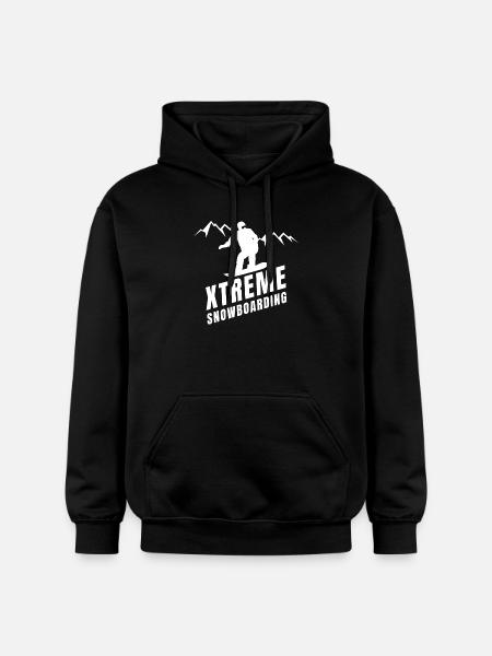 skiing, snowboarding, winter sports - Gildan Unisex Softstyle® Midweight Hoodie - black