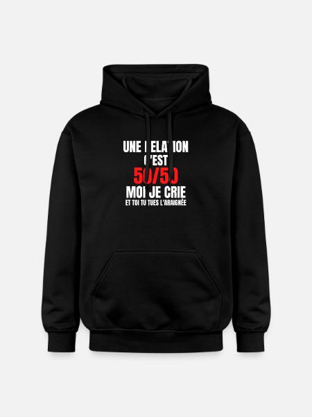 arachnophobe, peur des araignées, araignée - Sweat à capuche Softstyle® Gildan Unisexe - noir