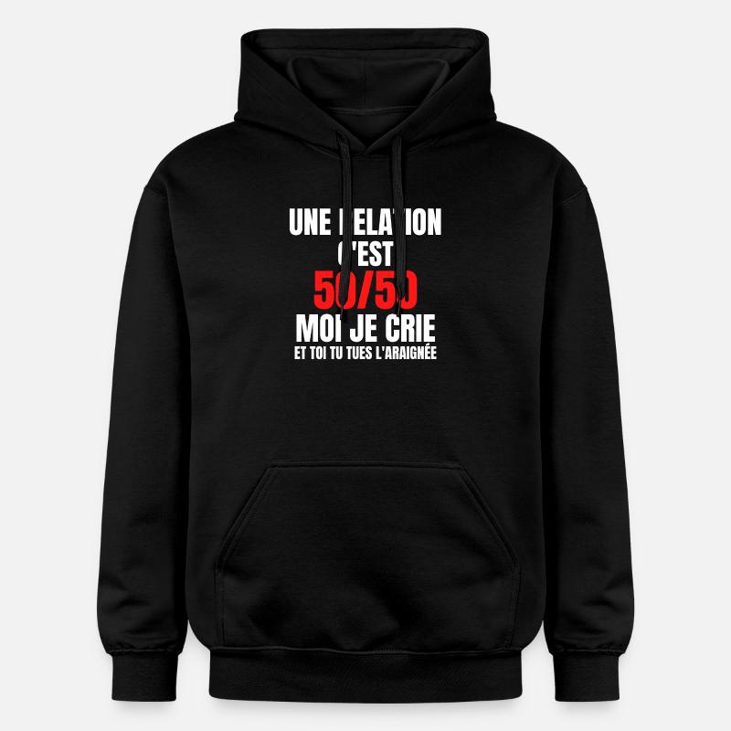 arachnophobe, peur des araignées, araignée - Sweat à capuche Softstyle® Gildan Unisexe - noir