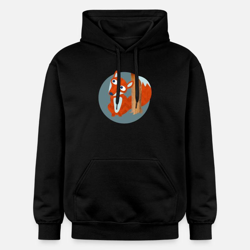 Fuchs Struktur Wald Kinderzimmer Muster Comic  - Gildan Unisex Softstyle® Midweight Hoodie - Schwarz