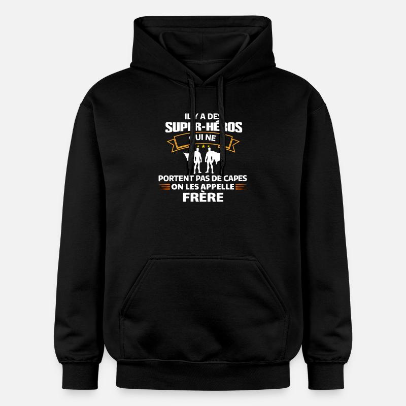 Super-Héros Frère Sans Cape - Sweat à capuche Softstyle® Gildan Unisexe - noir