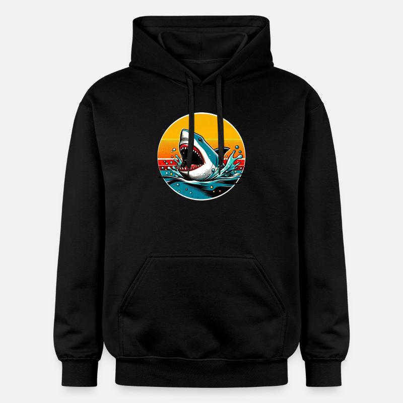 Requin - Sweat à capuche Softstyle® Gildan Unisexe - noir