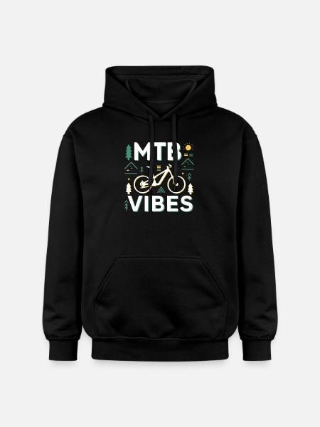 Mountain Bike Vibes Illustration - Gildan Unisex Softstyle® Midweight Hoodie - black