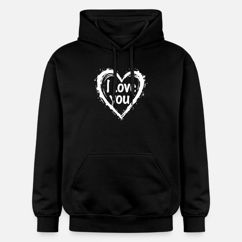 Je t’aime, blanc - Sweat à capuche Softstyle® Gildan Unisexe - noir