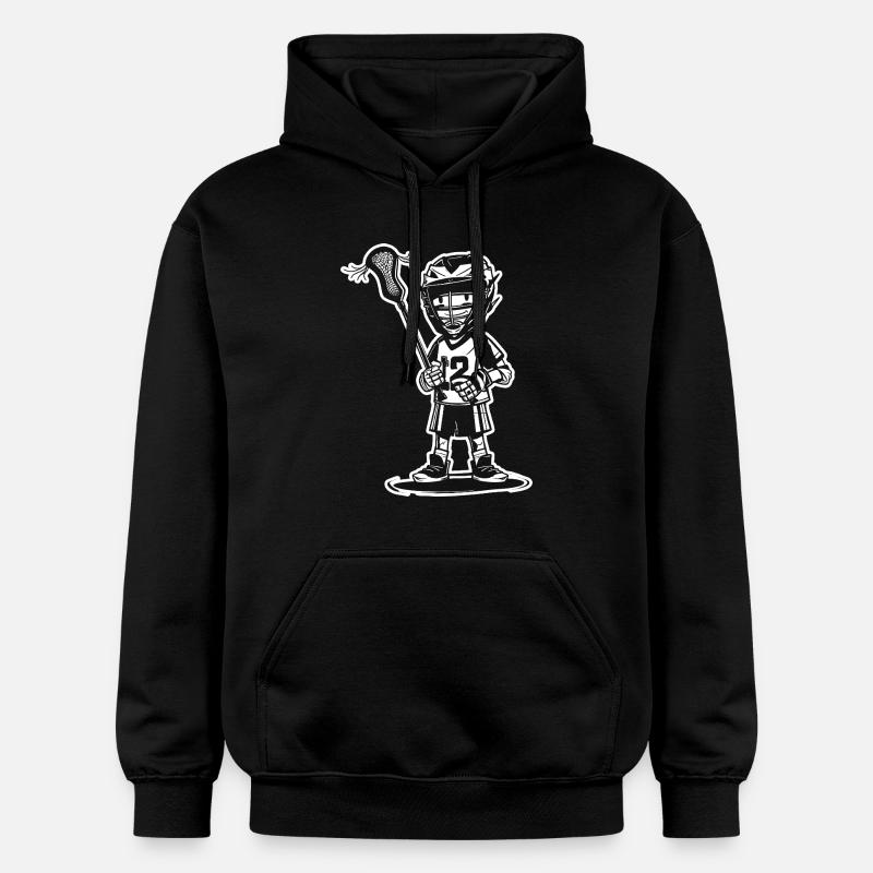 Lacrosse garçon style dessin animé - Sweat à capuche Softstyle® Gildan Unisexe - noir