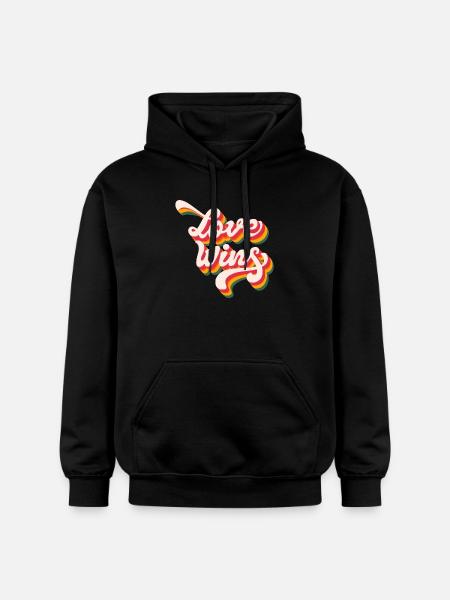 LGBTQ Pride Month - Love Wins - Gildan Unisex Softstyle® Midweight Hoodie - black