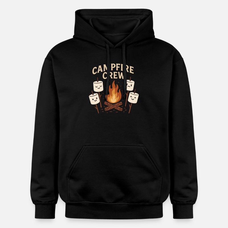 Campfire Crew - Marshmallow Campfire Group - Gildan Unisex Softstyle® Midweight Hoodie - black