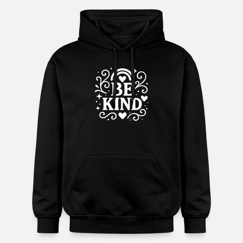 Soyez gentil avec des cœurs - Sweat à capuche Softstyle® Gildan Unisexe - noir