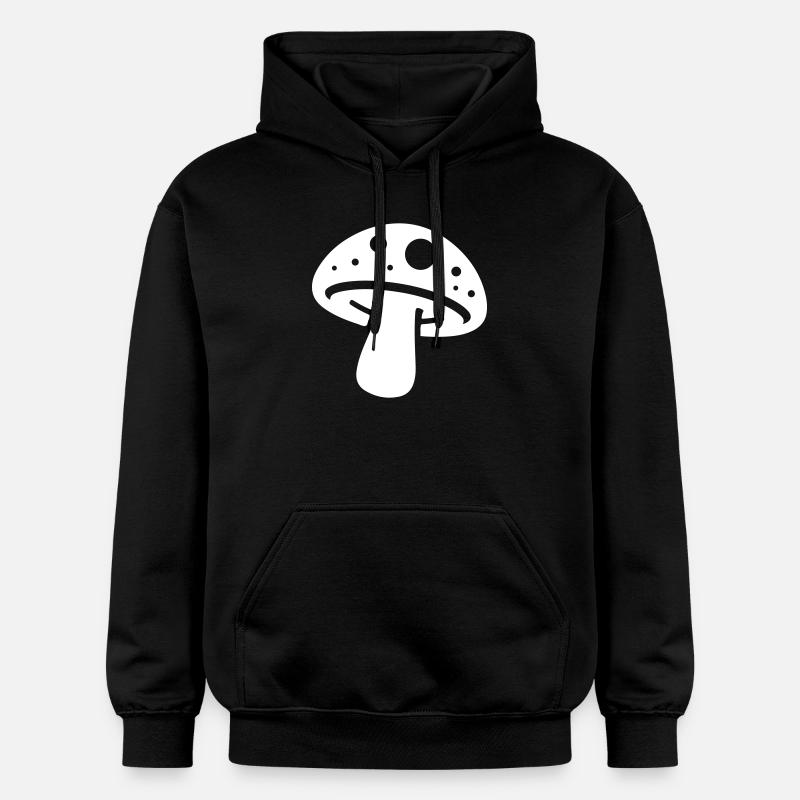 Icône de champignon - Sweat à capuche Softstyle® Gildan Unisexe - noir